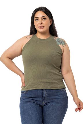 بادی سایز بزرگ خاکی زنانه سایز بزرگ DISENTIS MODEST - کد 790856871
