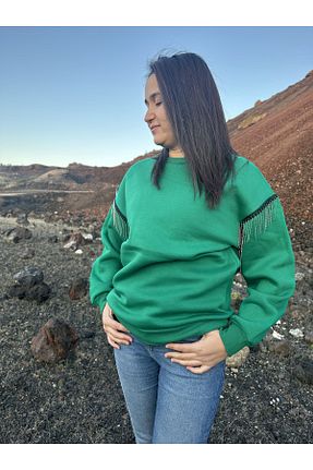 سوئیشرت سبز زنانه ساده ARV MODA FASHİON THAT İNSPİRES - کد 790971671