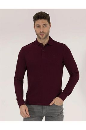 سوئیشرت زرشکی مردانه ساده Pierre Cardin - کد 791165741