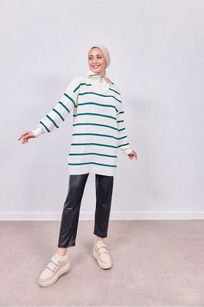تونیک حجاب سبز زنانه پنبه پلی استر CANSELLBUTİKK - کد 790727465