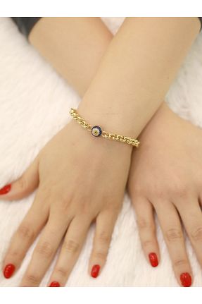 دستبند طلا آبی زنانه 14 عیار ZEYNEPLİ GOLD - کد 790784878