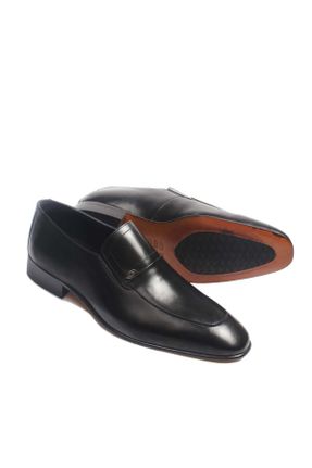 کفش کلاسیک مشکی مردانه چرم طبیعی پاشنه کوتاه ( 4 - 1 cm ) پاشنه ساده کد 505271579