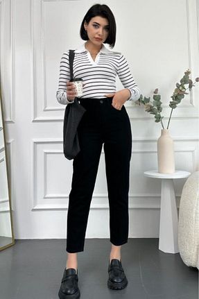 شلوار مشکی زنانه پنبه ای ByCukurovaFrango - کد 790855313