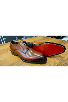 کفش کلاسیک قهوه ای مردانه چرم خالص NEWDERİSAN - کد 791355462