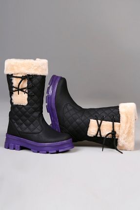 بوت / نیم بوت مشکی بچه گانه چرم مصنوعی AYN-Shoes - کد 791328190