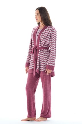 ست لباس راحتی صورتی زنانه طرح دار Feyza Pijama - کد 791631664