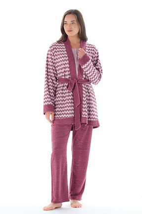 ست لباس راحتی صورتی زنانه طرح دار Feyza Pijama - کد 791631664