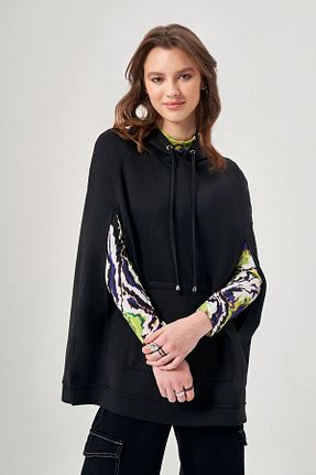 سوئیشرت مشکی زنانه ساده Mizalle - کد 681137221