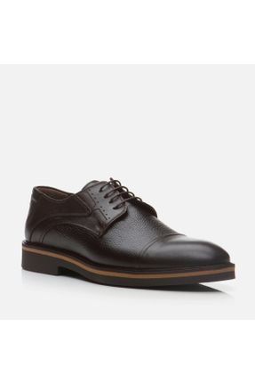 کفش کژوال قهوه ای مردانه چرم طبیعی پاشنه کوتاه ( 4 - 1 cm ) پاشنه ساده کد 791681941