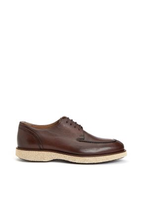 کفش کژوال قهوه ای مردانه چرم طبیعی پاشنه کوتاه ( 4 - 1 cm ) پاشنه ساده کد 763879990