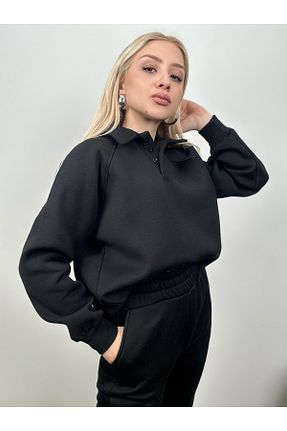 ست بالاتنه و پائین تنه مشکی زنانه بافت UIN - کد 791737152