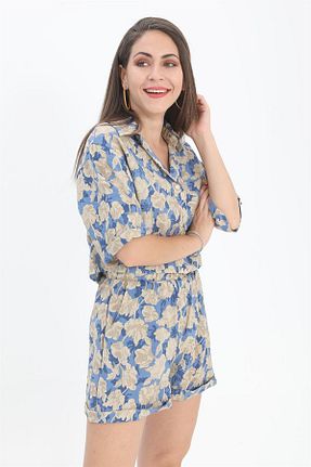 پیراهن آبی زنانه Fitted TUA MODA - کد 791501246