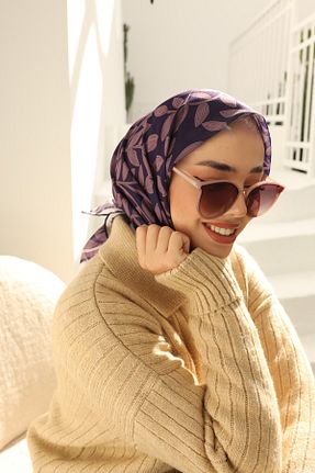 روسری بنفش پلی استر Silk Home - کد 780414710