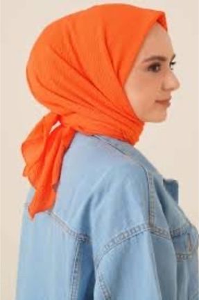 روسری نارنجی پنبه (نخی) 100 x 100 کد 791800502