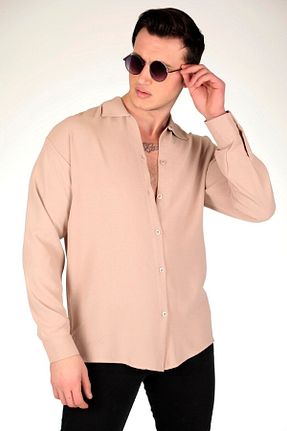 پیراهن بژ مردانه اورسایز Genel Markalar - کد 791795968