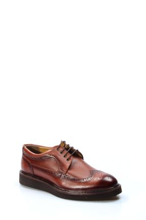 کفش کلاسیک قهوه ای مردانه چرم طبیعی پاشنه کوتاه ( 4 - 1 cm ) پاشنه ساده کد 791498566