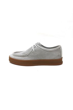 کفش اسنیکر طوسی مردانه چرم اصل LUCIANO BELLINI - کد 791254297