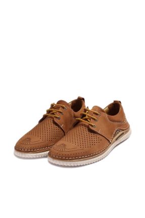 کفش کژوال قهوه ای مردانه چرم طبیعی پاشنه کوتاه ( 4 - 1 cm ) پاشنه ساده کد 791498560