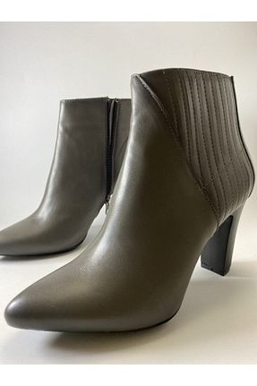 بوت / نیم بوت طوسی زنانه چرم خالص Mira Ayakkabı - کد 65021690