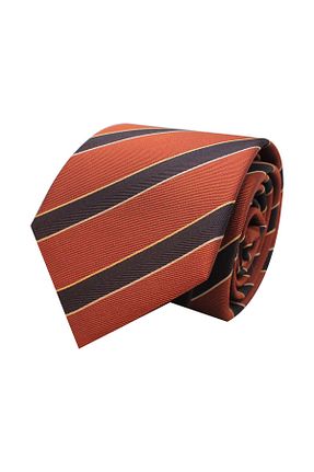 کراوات نارنجی مردانه ابریشم COOLMENCLUB - کد 788965002