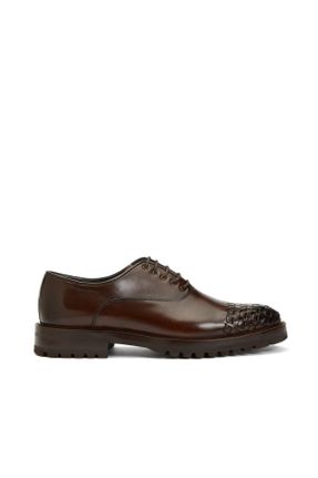 کفش کلاسیک قهوه ای مردانه چرم طبیعی پاشنه کوتاه ( 4 - 1 cm ) کد 758397854