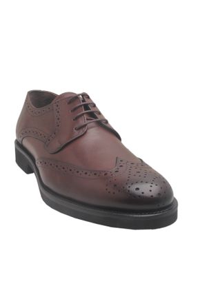کفش کلاسیک قهوه ای مردانه چرم طبیعی پاشنه کوتاه ( 4 - 1 cm ) پاشنه ضخیم کد 792115231
