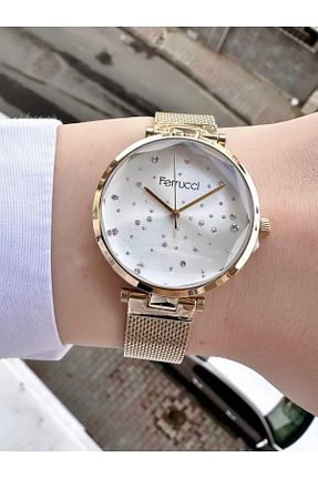 ساعت مچی طلائی زنانه 31-35 میلی متر Ferrucci - کد 792020549