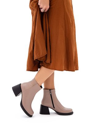 بوت / نیم بوت قهوه ای زنانه چرم خالص Tamer Tanca - کد 358641073