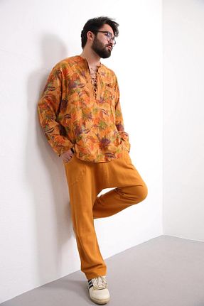 پیراهن زرد مردانه رگولار Şaman Butik - کد 272915470