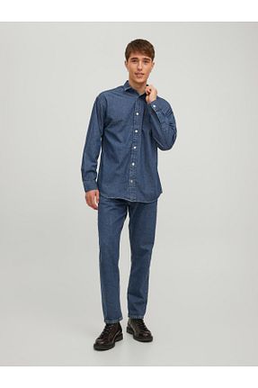 پیراهن آبی مردانه رگولار Jack & Jones - کد 407779104