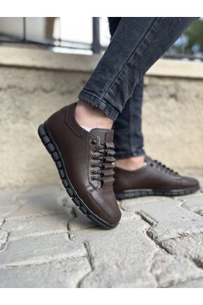 کفش کژوال قهوه ای مردانه چرم مصنوعی پاشنه کوتاه ( 4 - 1 cm ) پاشنه ساده کد 792197273