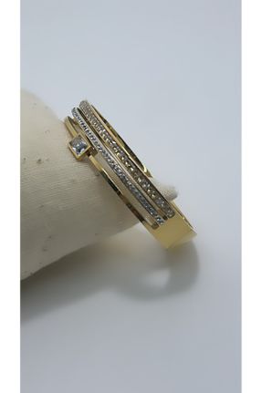 دستبند استیل طلائی زنانه استیل ضد زنگ کد 792217425