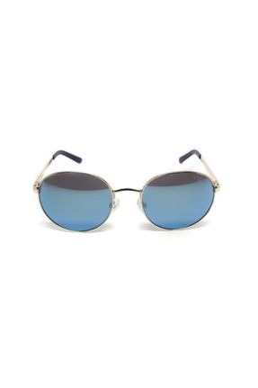 عینک آفتابی آبی زنانه 54 UV400 فلزی آینه ای بیضی کد 103633672