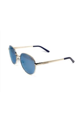 عینک آفتابی آبی زنانه 54 UV400 فلزی آینه ای بیضی کد 103633672