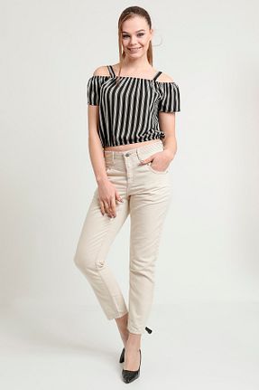 شلوار بژ زنانه کتان DeepStar - کد 103762166