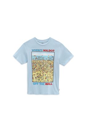 تیشرت آبی بچه گانه یقه دوچرخه Vans - کد 94404053