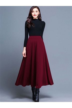 دامن حجاب زرشکی زنانه ساق پهن MODAALFABE - کد 792377292