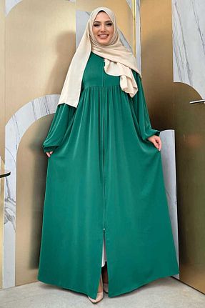 کلاه و ابایا سبز زنانه %100 پنبه Bym Fashion - کد 792502028