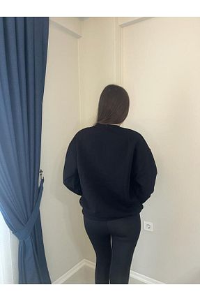 سوئیشرت مشکی زنانه ساده DOĞAN BUTİK - کد 792568802