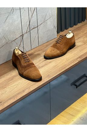 کفش کلاسیک قهوه ای مردانه چرم طبیعی پاشنه کوتاه ( 4 - 1 cm ) پاشنه ساده کد 792634483