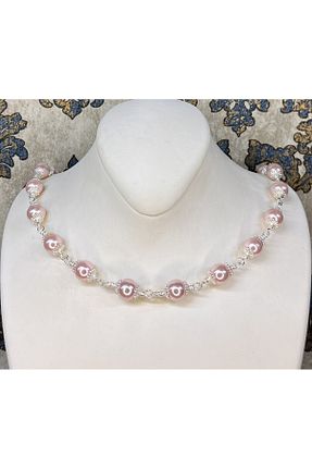 گردنبند مروارید صورتی مروارید فرهنگی BUKA JEWELLERY - کد 792589406