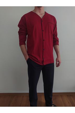ست لباس راحتی زرشکی مردانه ساده RAMS TEKSTİL - کد 792376257
