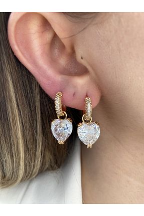 گوشواره جواهر طلائی زیرکن Pinery Jewels - کد 792490184