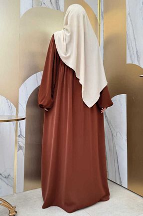 کلاه و ابایا قهوه ای زنانه %100 پنبه Bym Fashion - کد 792501757