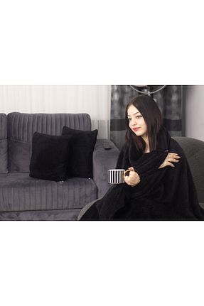 پتو تکنفره مشکی مخملی Skhome - کد 792651852