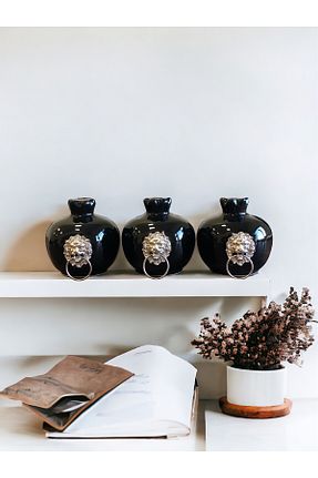 اجسام تزئینی و بیبلو مشکی سرامیک ferayhome - کد 789429033