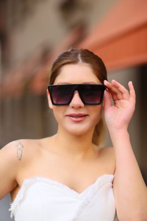 عینک آفتابی مشکی زنانه 50 UV400 فلزی مات گربه ای کد 792788385