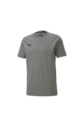 تی شرت طوسی مردانه رگولار یقه گرد پنبه (نخی) تکی بیسیک کد 792370770