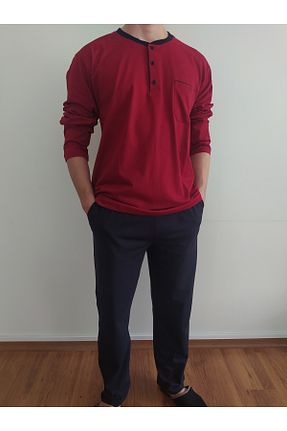ست لباس راحتی زرشکی مردانه ساده RAMS TEKSTİL - کد 792376507