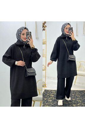 ست بالاتنه و پائین تنه مشکی زنانه تریکو FIRSTESLEM - کد 772198226